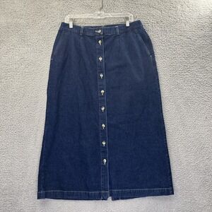 Vintage Cabin Creek Denim Jean Maxi Skirt Cottage Prairie Retro Modest Women 16